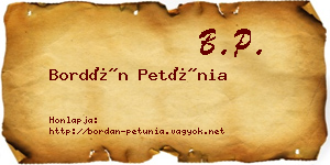 Bordán Petúnia névjegykártya